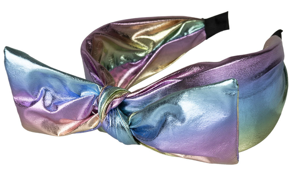 PartyXplosion Metallic Regenboog Hoofdband met Strik