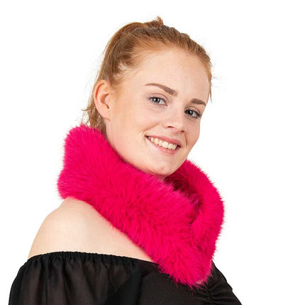 PartyXplosion Nep bont sjaal magenta