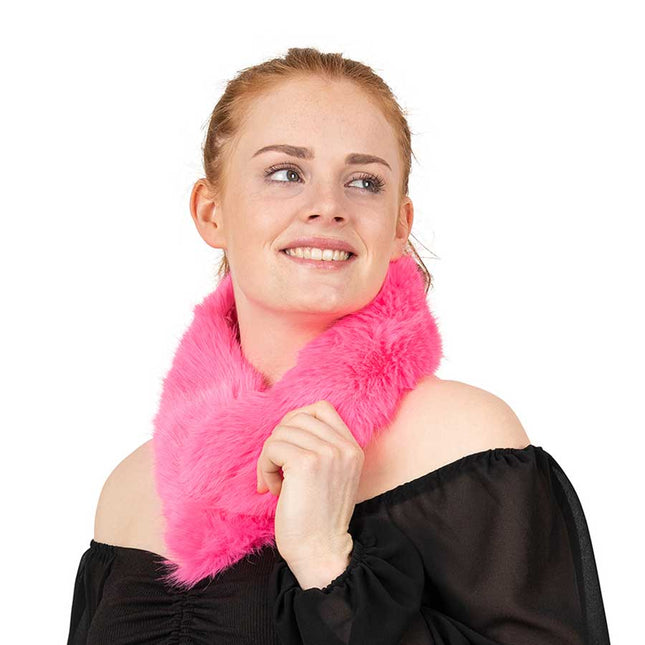 PartyXplosion Nep bont sjaal roze