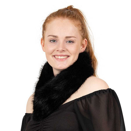 PartyXplosion Nep bont sjaal zwart