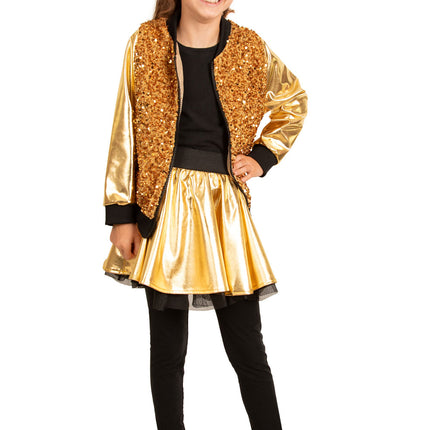 PartyXplosion Paillettenjas meisje metallic goud