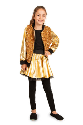 PartyXplosion Paillettenjas meisje metallic goud