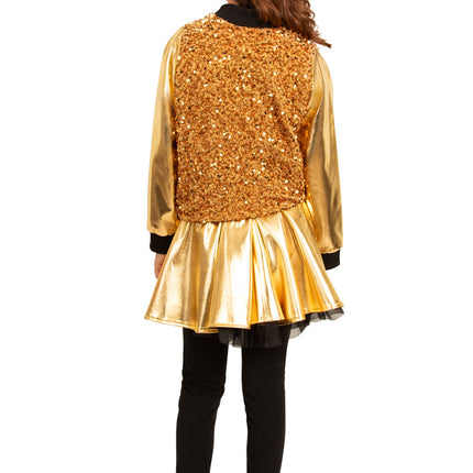 PartyXplosion Paillettenjas meisje metallic goud