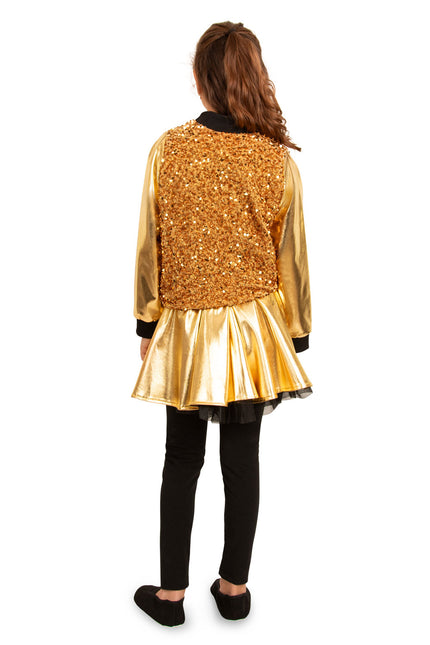 PartyXplosion Paillettenjas meisje metallic goud