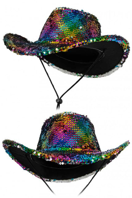 PartyXplosion Pet pailletten met stenen wit