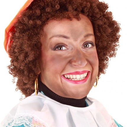 PartyXplosion Pieten Pruik krul bruin