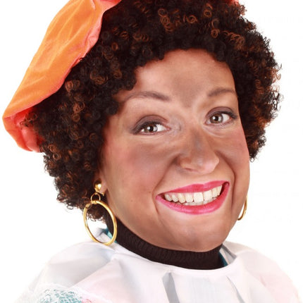 PartyXplosion Pieten Pruik krul zwart bruin