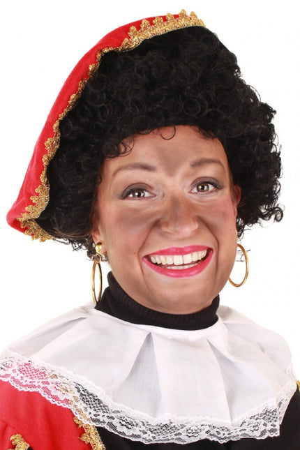 PartyXplosion Pieten Pruik krul zwart