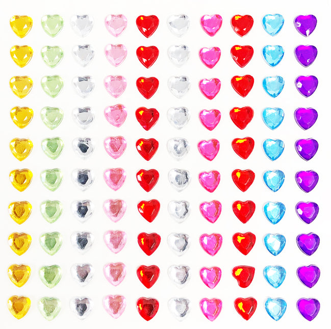 PartyXplosion Plaksteentjes Hartjes 100 stuks