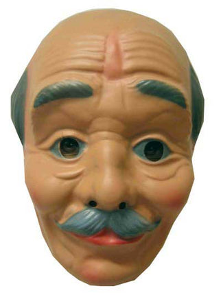PartyXplosion Plastic Abraham Masker Opa met kaalhoofd en snor