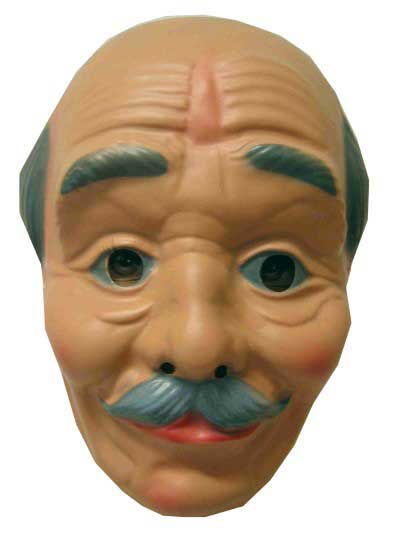 PartyXplosion Plastic Abraham Masker Opa met kaalhoofd en snor