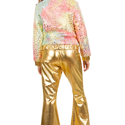 PartyXplosion Pluche dames jas glamour pastel