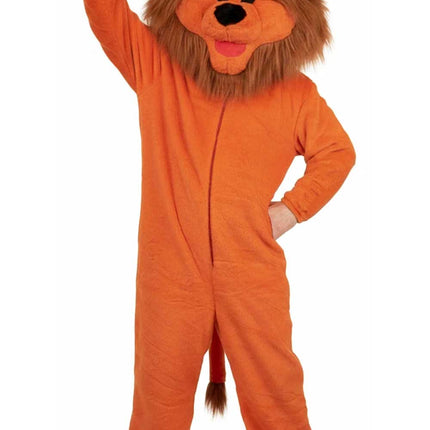 PartyXplosion Pluche oranje leeuw mascotte