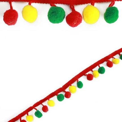 PartyXplosion Pom Pom Band Rood Geel Groen