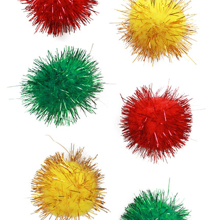 PartyXplosion Pompons Rood Geel Groen