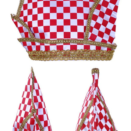 PartyXplosion Prinsenmuts Brabant geblokt rood wit maat 63