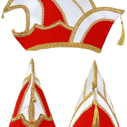 PartyXplosion Prinsenmuts rood wit maat 63