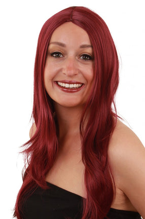 PartyXplosion Pruik Anne Bordeaux rood