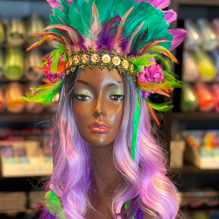 PartyXplosion Pruik Faye lila lang haar