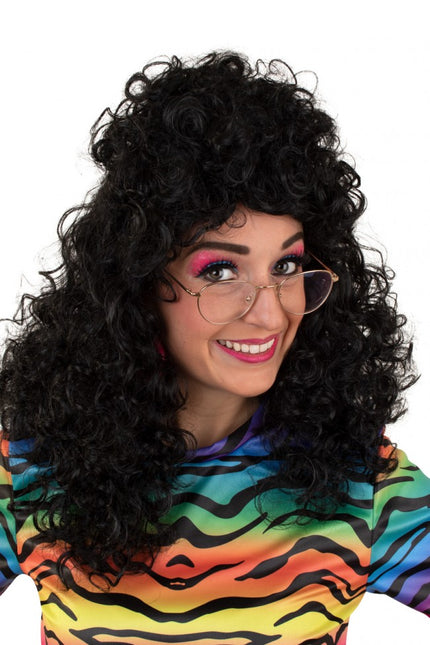 PartyXplosion Pruik Lola lang krullend zwart