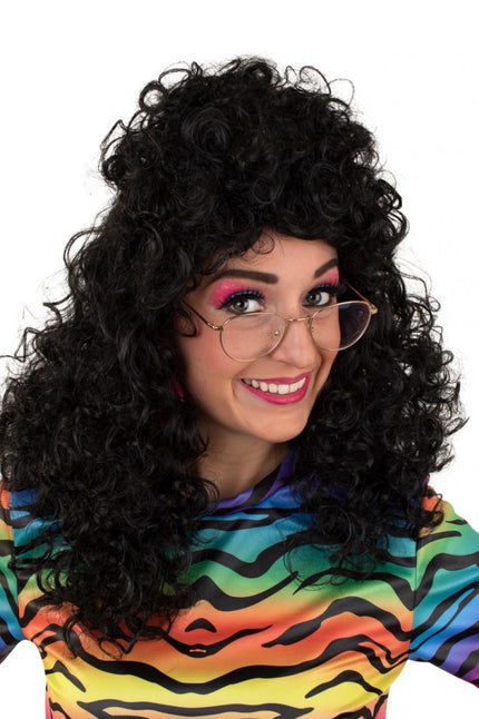 PartyXplosion Pruik Lola lang krullend zwart