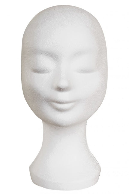 PartyXplosion Pruikhouder Wit / Tempex Hoofd