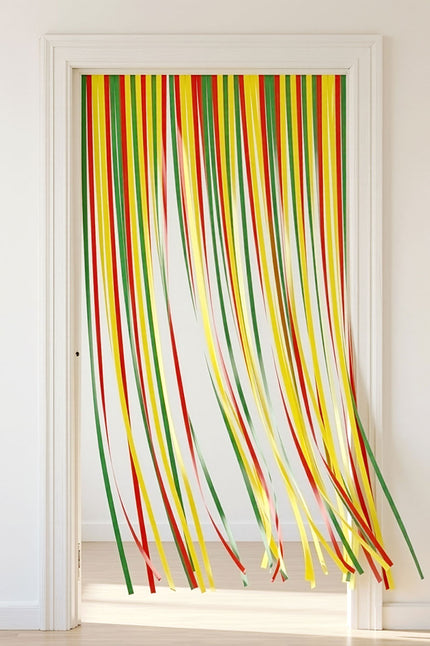 PartyXplosion PVC Deurgordijn rood geel groen brandvertragend