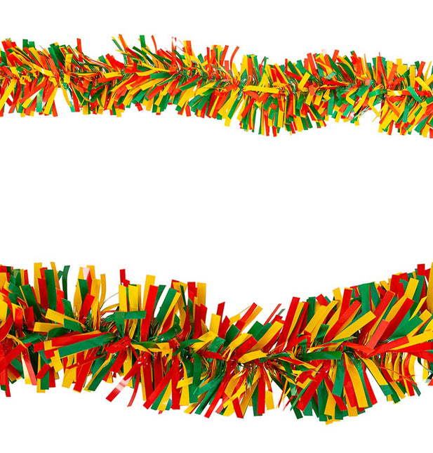 PartyXplosion PVC Folie Guirlande 8cm rood geel groen 5 meter