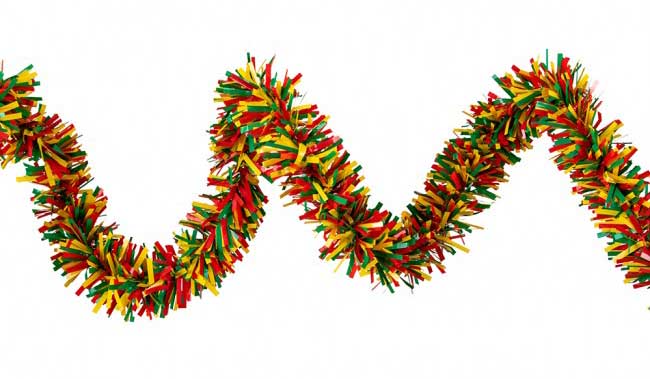 PartyXplosion PVC Folie Guirlande 8cm rood geel groen 5 meter