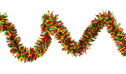 PartyXplosion PVC Folie Guirlande 8cm rood geel groen 5 meter
