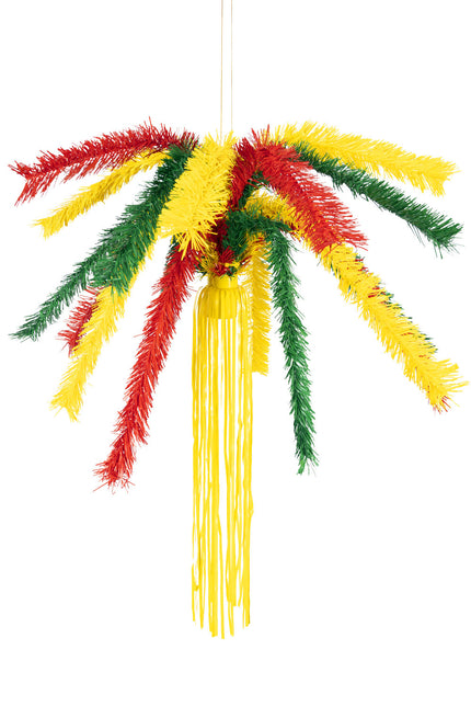 PartyXplosion PVC Fontein Rood Geel Groen met gele slierten – Brandvertragend