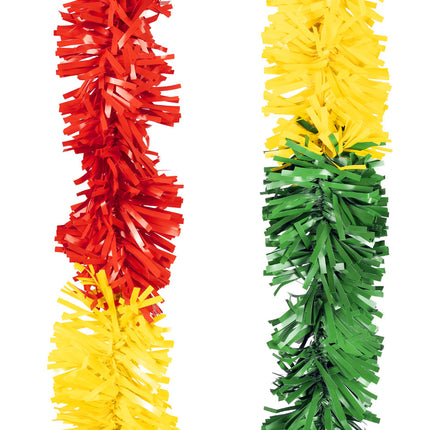 PartyXplosion PVC Guirlande 12cm rood geel groen 5 meter - Brandvertragend