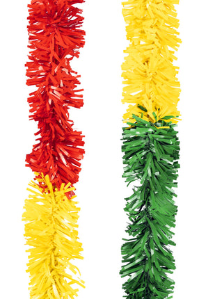 PartyXplosion PVC Guirlande 12cm rood geel groen 5 meter - Brandvertragend