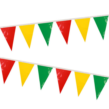 PartyXplosion PVC Vlaggenlijn Rood Geel Groen 10 m brandveilig