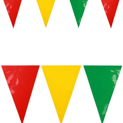 PartyXplosion PVC Vlaggenlijn Rood Geel Groen 10 meter brandveilig