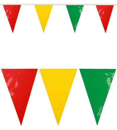 PartyXplosion PVC Vlaggenlijn Rood Geel Groen 10 meter brandveilig