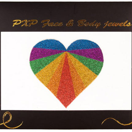 PartyXplosion PXP Body jewel regenboog hart