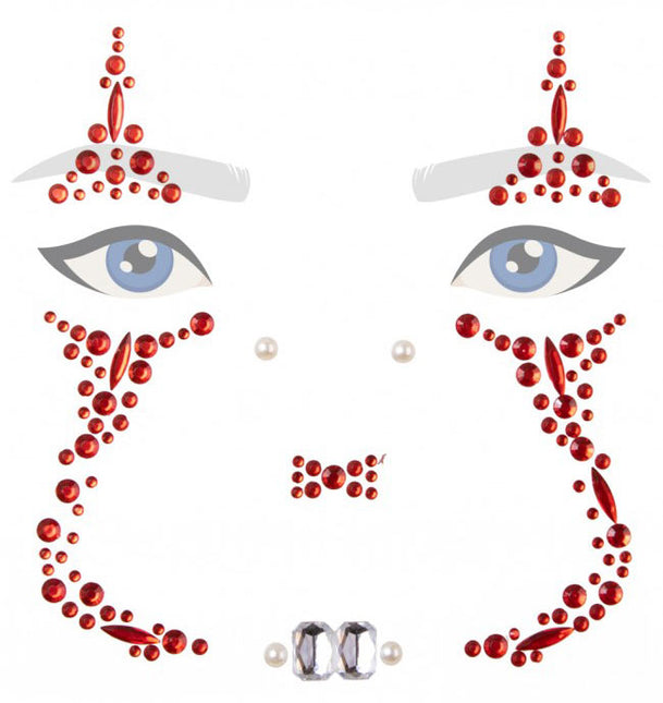 PartyXplosion PXP Face Jewels Halloween Red Clown