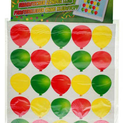PartyXplosion Raamsticker Ballonnen Rood Geel Groen 35 x 50cm