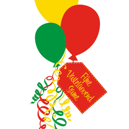 PartyXplosion Raamsticker Ballonnentros Rood Geel & Groen