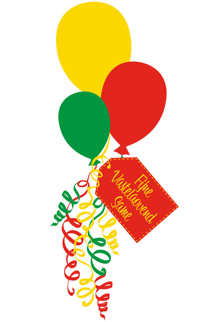 PartyXplosion Raamsticker Ballonnentros Rood Geel & Groen