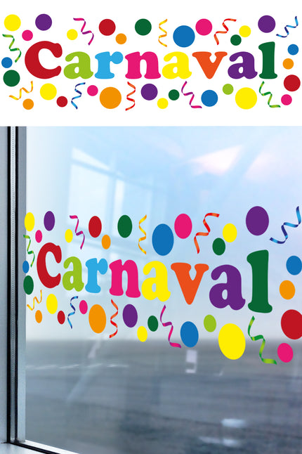 PartyXplosion Raamsticker Carnaval 75 x 25 cm