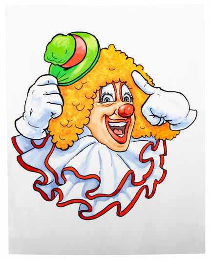 PartyXplosion Raamsticker clown groene hoed 32 x 40 cm