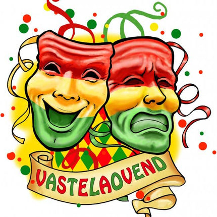 PartyXplosion Raamsticker Masker lach en traan