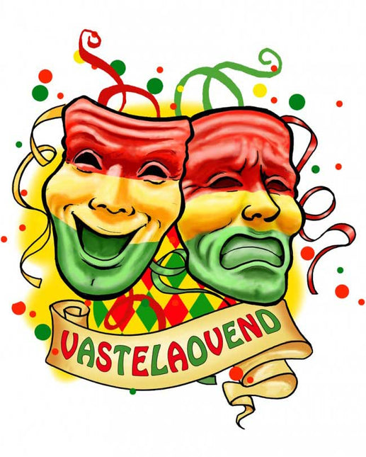 PartyXplosion Raamsticker Masker lach en traan