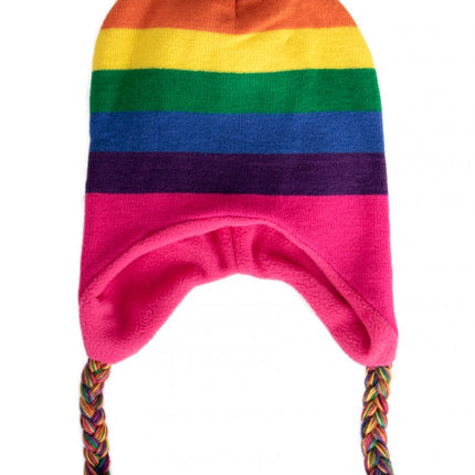 PartyXplosion Regenboog ijsmuts met pompon en tassels