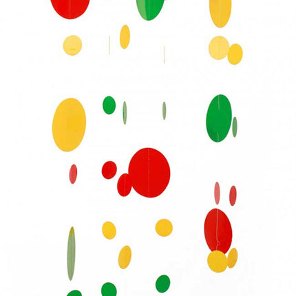 PartyXplosion Ring Mobiel Confetti Snippers Rood Geel Groen 35 cm