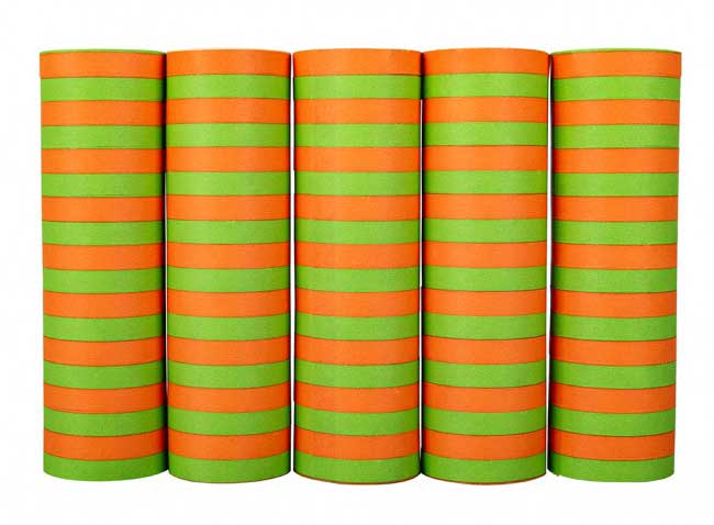 PartyXplosion Serpentine rollen 5 stuks Oranje Groen