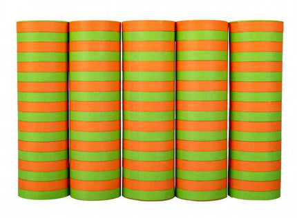 PartyXplosion Serpentine rollen 5 stuks Oranje Groen