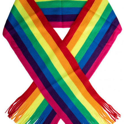 PartyXplosion Sjaal regenboog gebreid